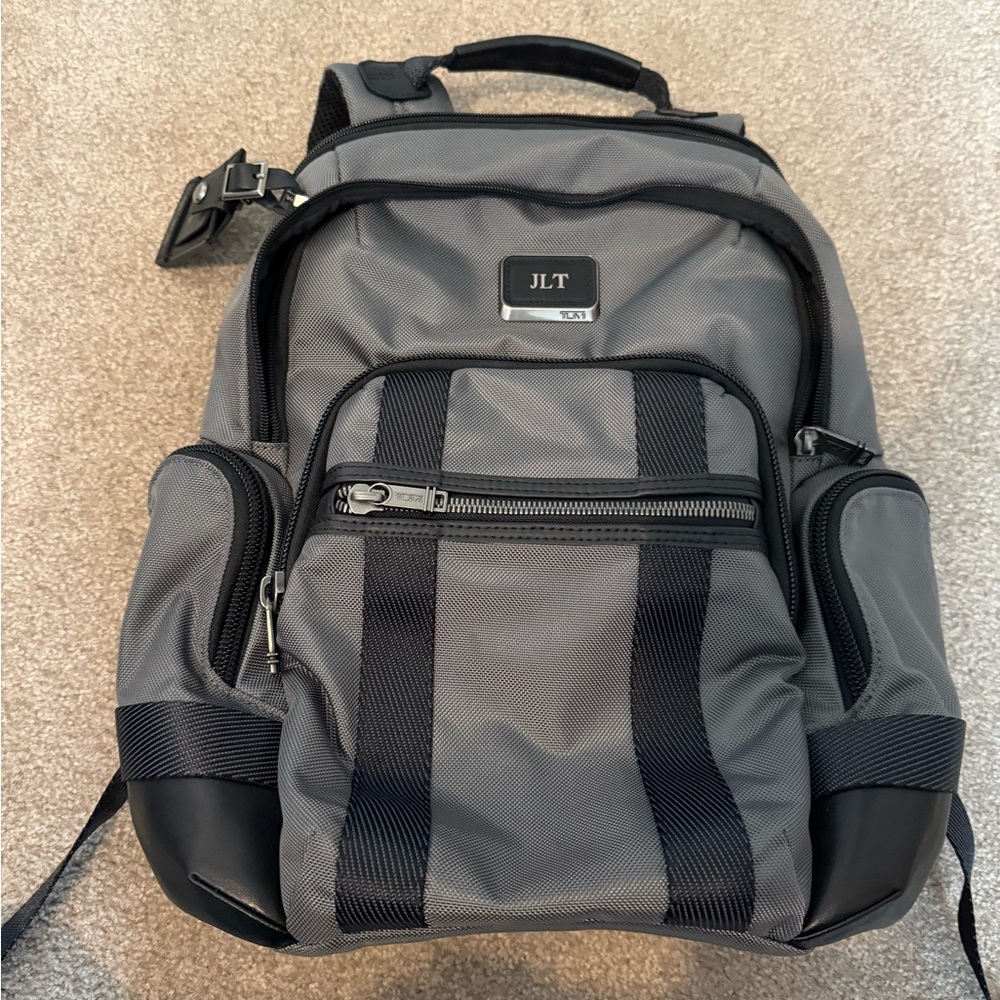 Gray and Black Men's TUMI Backpack